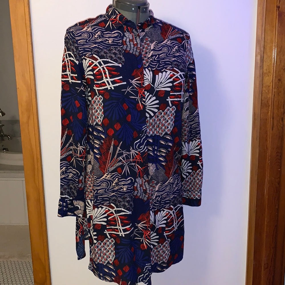 Long Sleeve Multi Color Blouse